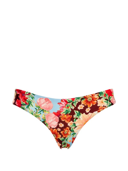  Agua Bendita Floral Reversible Bikini Bottom - Brown 