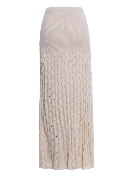  Agua Bendita Theodora Ribbed-knit Skirt - Neutrals 