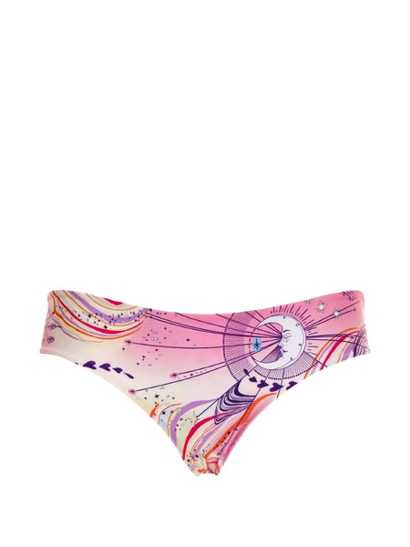  Agua Bendita Zoe Printed Bikini Bottom - Pink 