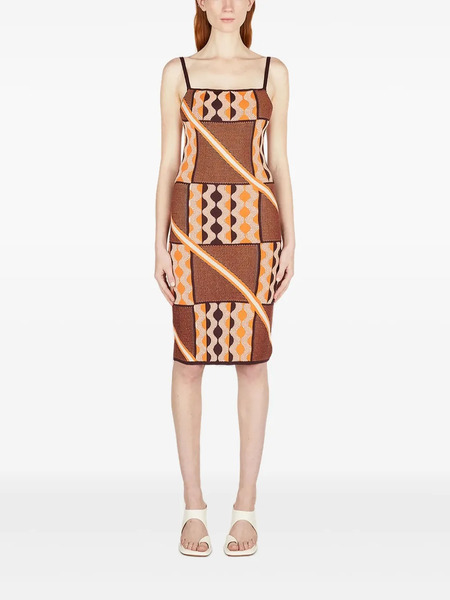  Ahluwalia Taffi Midi Dress - Brown 
