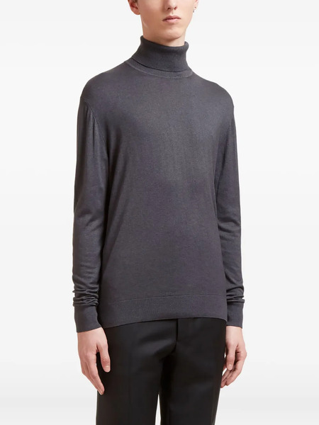  Aiezen Roll-neck Ribbed Sweater - Grey 