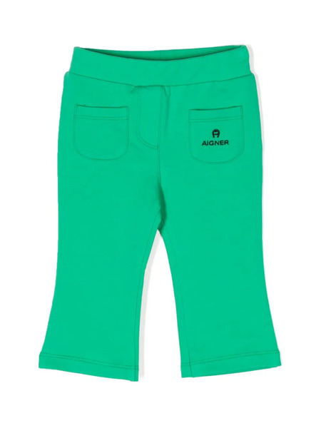  Aigner Kids Logo-embroidered Slip-on Leggings - Green 