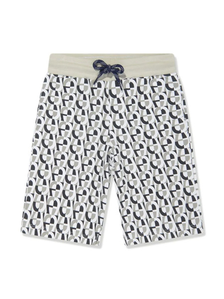 Aigner Kids Monogram-pattern Cotton Track Shorts - White 