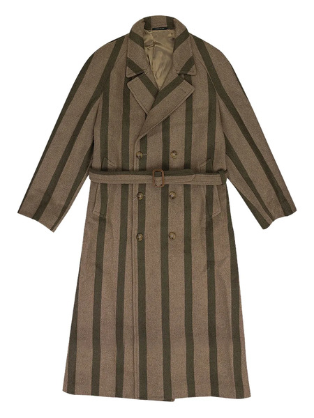  Aimé Leon Dore Double-breasted Striped Wool Coat - Brown 