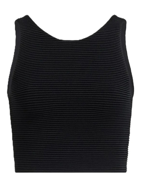  Aje Agave Ribbed Cropped Top - Black 