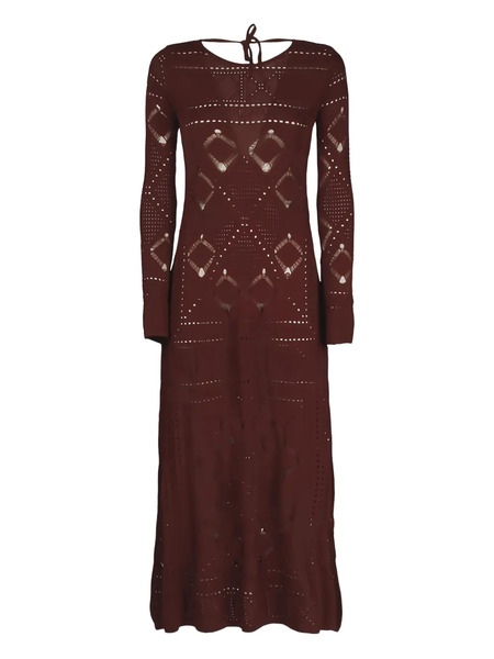  Akep Crochet-knit Maxi Dress - Brown 