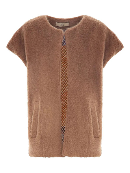  Akep Embroidered Side-pockets Jacket - Brown 