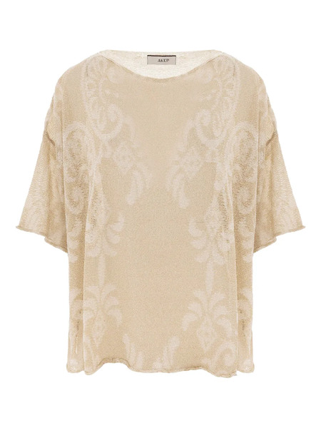  Akep Patterned Knitted T-shirt - Neutrals 