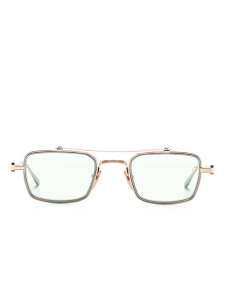  Akoni Cassino Rectangular-frame Sunglasses - Gold 