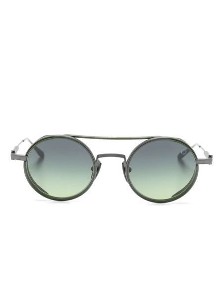  Akoni Eres Round-frame Sunglasses - Silver 