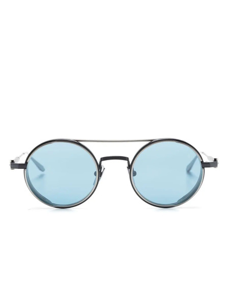  Akoni Eris Round-frame Double-bridge Sunglasses - Blue 