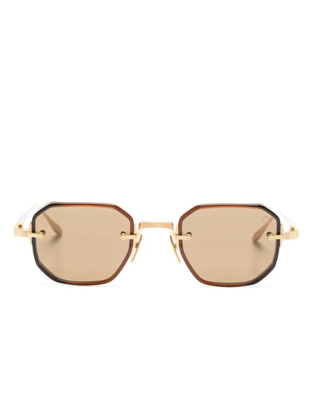  Akoni Juno-two Geometric-frame Sunglasses - Gold 