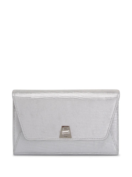  Akris Anouk Metallic Leather Clutch Bag - Silver 