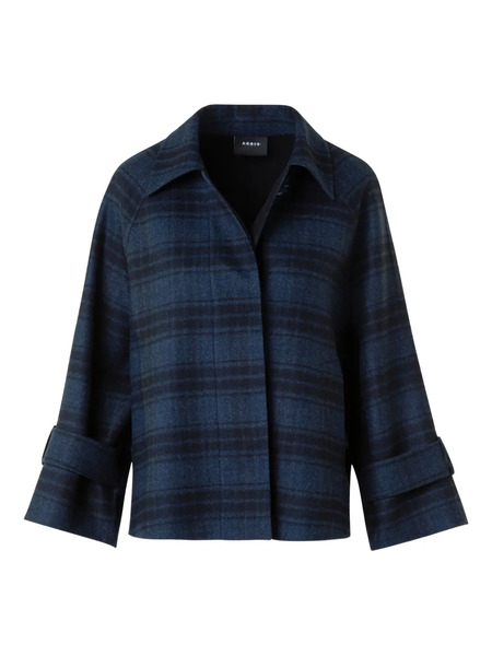  Akris Buttoned Plaid Jacket - Blue 