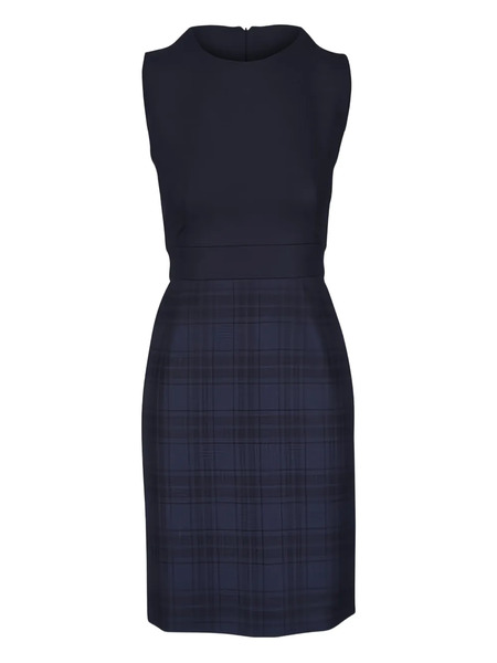  Akris Check Sleeveless Mini Dress - Blue 