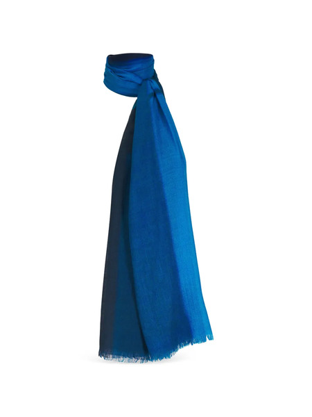  Akris Colourblock Fringed Scarf - Blue 