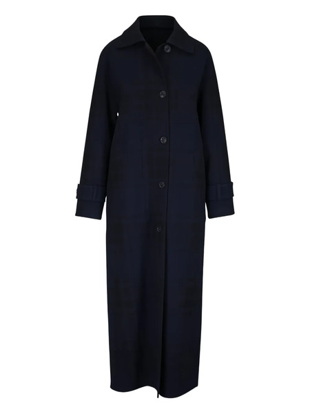  Akris Estelle Reversible Checked Buttoned Coat - Blue 