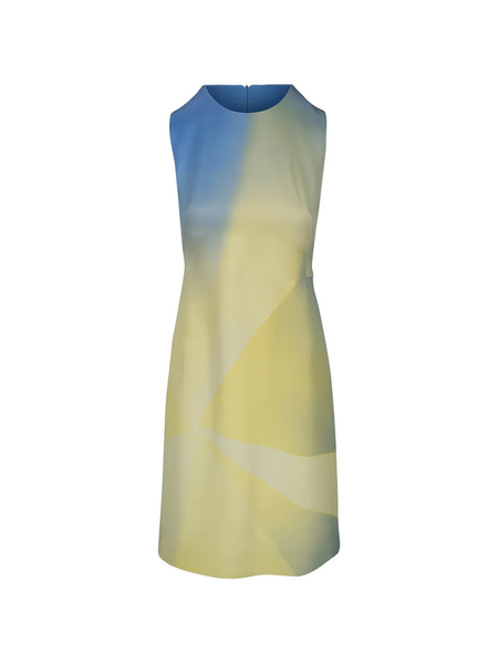  Akris Geometric Sleeveless Dress - Blue 