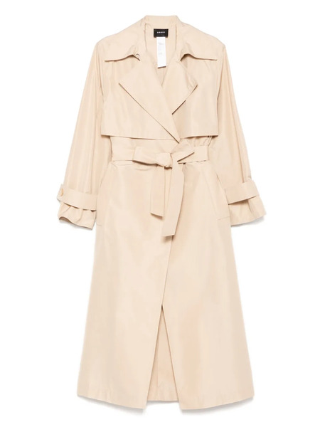  Akris Mulberry Silk Trench Coat - Brown 