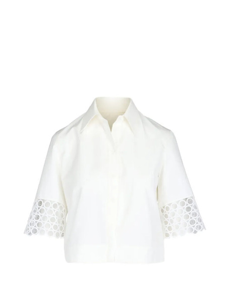  Akris Punto Boxy Eyelet Blouse - White 