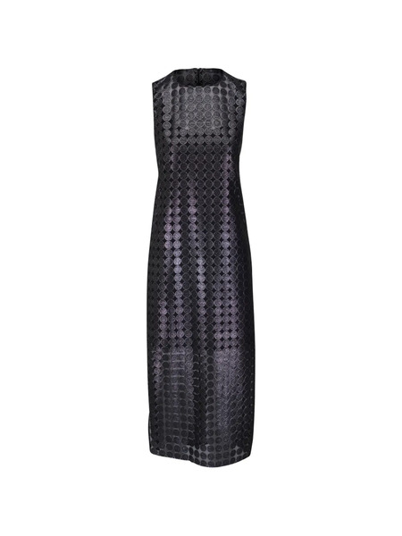  Akris Punto Circular-pattern Sleeveless Midi Dress - Black 