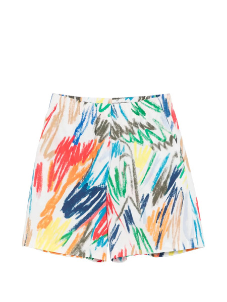  Akris Punto Hose Printed Shorts - White 