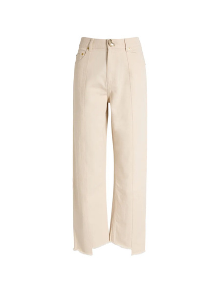  Akyn Sol Straight Frayed-hem Denim Jeans - Neutrals 