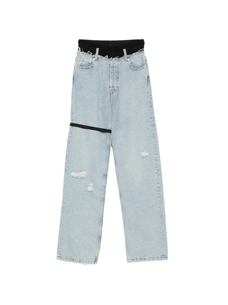  Alainpaul Distressed Strap Jeans - Blue 