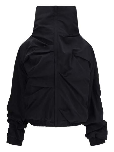  Alainpaul High-neck Gathered Jacket - Black 