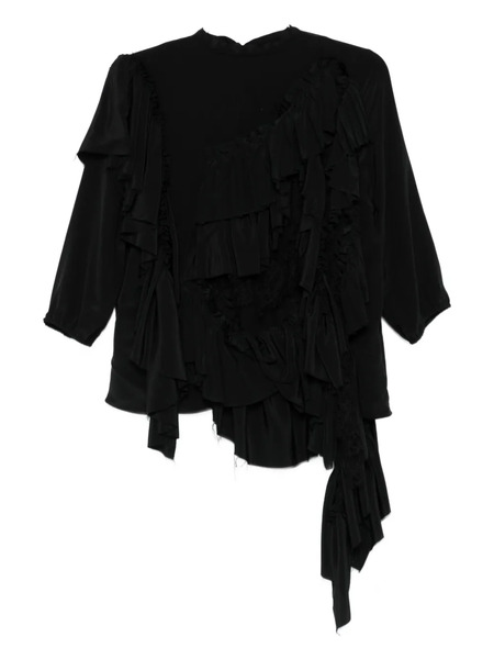  Alainpaul Ruffled Asymmetric Top - Black 