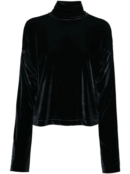  Alainpaul Velour High-neck Top - Black 