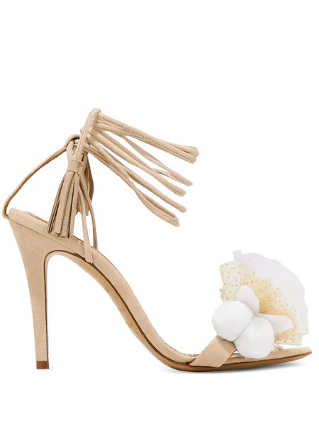  Alameda Turquesa Ankle-tie Embellished Heeled Sandals - Neutrals 