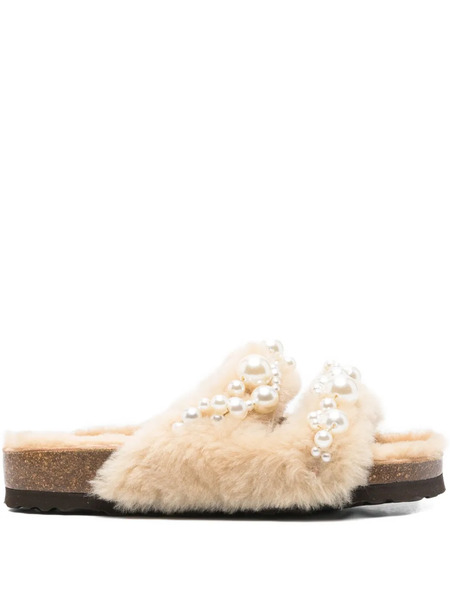  Alameda Turquesa Mimi Faux-pearl Embellished Sandals - Neutrals 