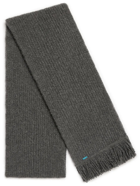  Alanui A Finest Ribbed Fringed Scarf - Grey 