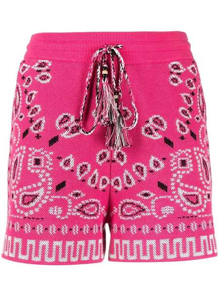  Alanui Bandana-print Pique Shorts - Pink 