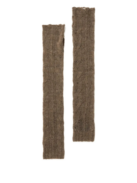  Alanui Cable-knit Fingerless Gloves - Neutrals 