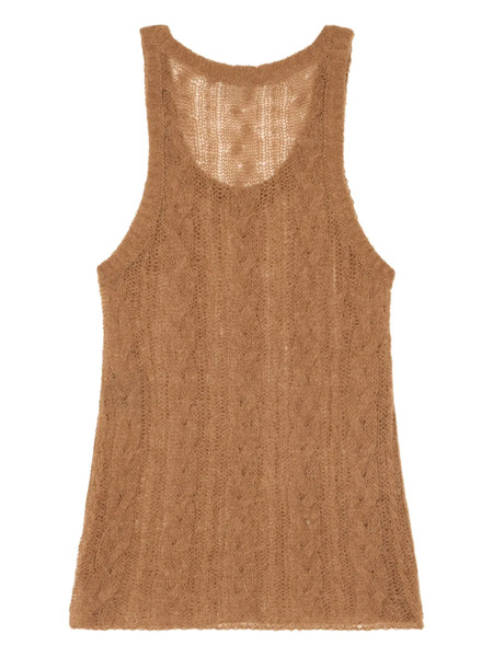  Alanui Desert Drift Cable-knit Tank Top - Brown 