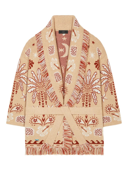  Alanui Echoes Of The Island Fringed Cardi-coat - Neutrals 