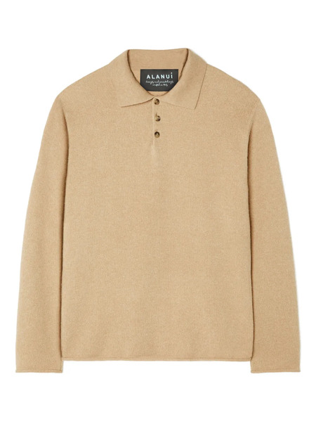  Alanui Finest Long-sleeves Polo Shirt - Neutrals 