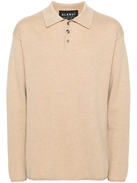  Alanui Finest Ribbed Polo Top - Neutrals 