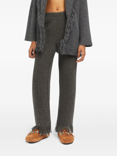  Alanui Fringed Knitted Trousers - Grey 