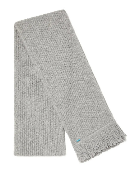  Alanui Fringed Ribbed Scarf - Grey 
