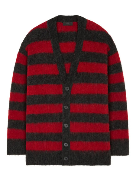  Alanui Grunge Stripes Striped Cardigan - Red 