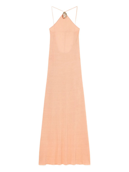  Alanui Halterneck Maxi Dress - Neutrals 