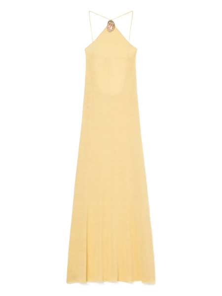  Alanui Halterneck Sleeveless Maxi Dress - Yellow 