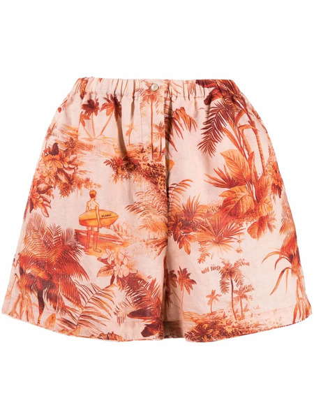  Alanui Hoo'okipa Toile De Jouy Shorts - Orange 