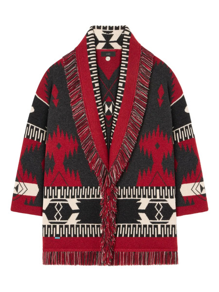  Alanui Icon-jacquard Cardigan - Red 