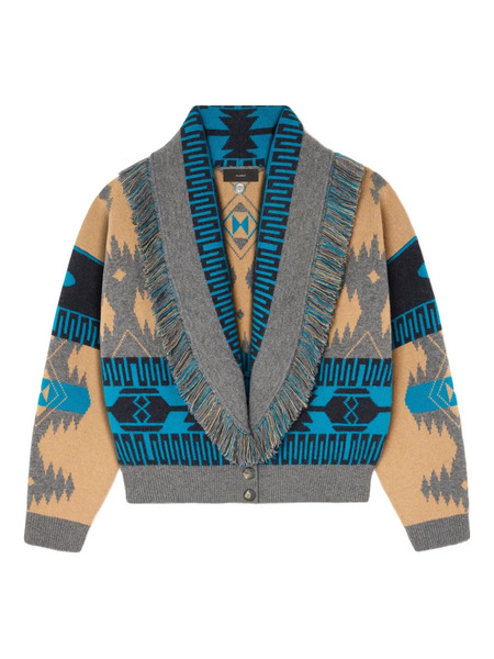  Alanui Icon Jacquard Fringe Bomber Jacket - Neutrals 