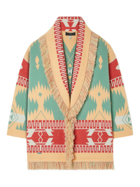  Alanui Icon Jacquard Fringed Cardigan - Neutrals 
