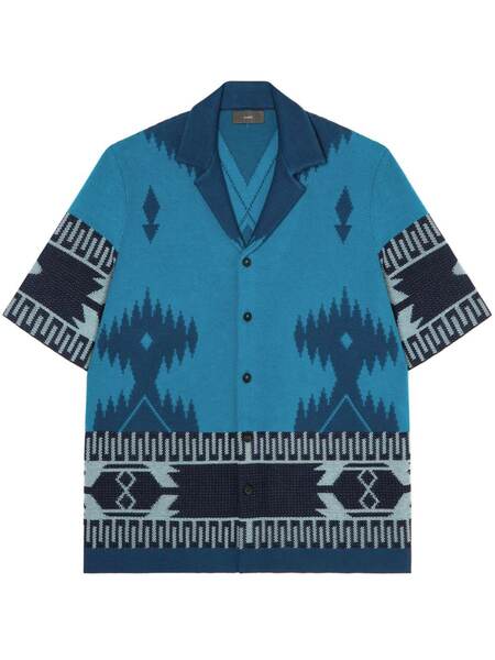  Alanui Icon Jacquard Piqué Shirt - Blue 